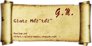 Glatz Máté névjegykártya